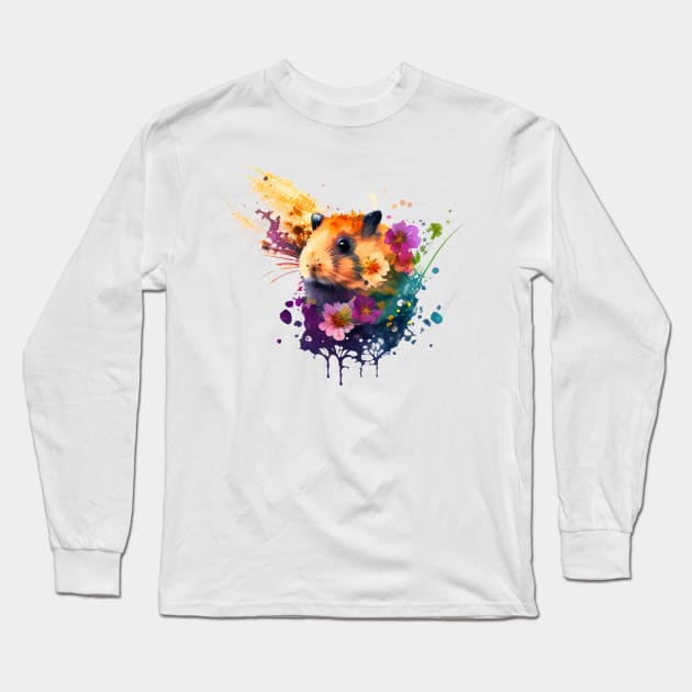 Hamster Splash Art Long Sleeve T-Shirt by mafiatees.intl